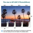 thumbnail image 3 of Peel and Stick Wallpaper Canvas Beach Pier sunset Los Angeles California Modern Art Wall Mural Decor Self Adhesive and Removable 69in x 98in, 3 of 6