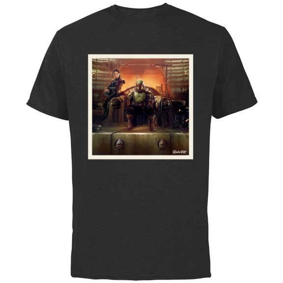 Star Wars The Book of Boba Fett and Fennec Shand Polaroid - Short Sleeve Cotton T-Shirt for Adults - Customized-Black