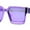 Purple - Purple Mirror, variant on Showy Metallic Plastic Colorful Mirror Lens Rectangle Mob Horn Rim Sunglasses Blue Mirror