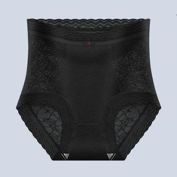 Fancifize Womens High Waist Underwear Soft Cotton Tummy Control Briefs Breathable Full Coverage Lace Panties