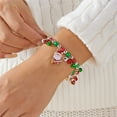 thumbnail image 3 of Top-keivon Charming Christmas-Themed Beaded Bracelet with Santa & Tree Charms - Stretchy Resin Bracelet for Women, Ideal Holiday Gift, Christmas Bracelet, 3 of 9