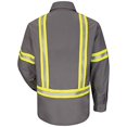 thumbnail image 2 of Bulwark Mens Midweight FR Enhanced Visibility Uniform Shirt, Grey, 2X-Large, 2 of 2