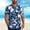 Blue, variant on Zylanna Men's Hawaiian Shirts, Short Sleeve Quickly Dry Casual Turndown Collar Summer Beach Button Down Shirts Dark Blue Size S