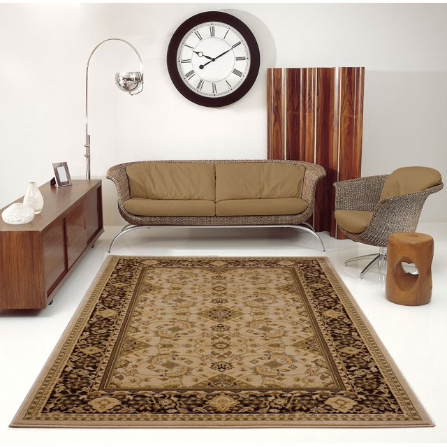 Ladole Rugs Conception Traditionnelle Persane Zone Coureur Tapis Brun Multi (6'5" x 9'5", 200cm x 290cm)