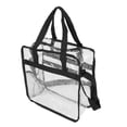 thumbnail image 4 of Large Capacity Transparent Handbag, Double Zippers Transparent Casual Tote Bag Waterproof PVC Large Capacity Visible Inside Widely Used  For Beach For Student, 4 of 8