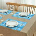 thumbnail image 6 of Blue Linen Placemats, Set of 4 Place Mats– Stain Resistant Foldable & Washable Dining Table Placemats for Kitchen Decor Indoor & Outdoor Use, 6 of 7