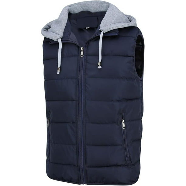 Chaleco de invierno ligero con capucha para hombre, chaqueta sin mangas, chaleco deportivo