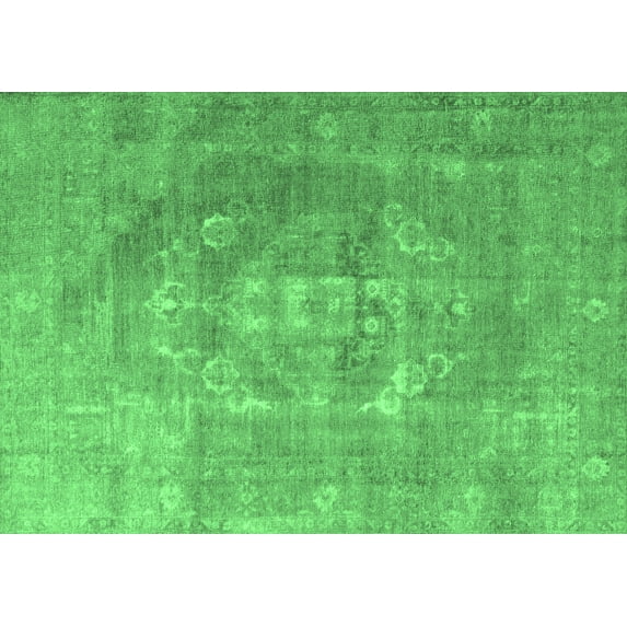 Ahgly Company Indoor Rectangle Persian Emerald Green Traditional Area Rugs, 4' x 6'