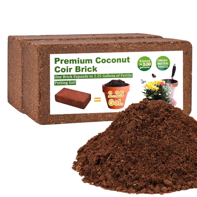 Organic Coco Coir 2 Pcs Compressed Coconut Coir Bricks Coconut Fiber Husk Substrate Mulch Coconut B