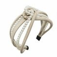 thumbnail image 1 of Bandeau Mode Femme Torsadé Incrusté de Perles Ajourées, 1 of 6