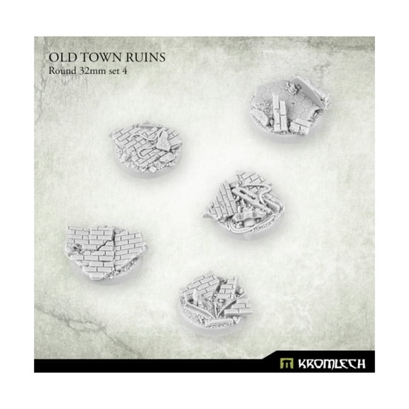 Kromlech 32mm Round Bases - Old Town Ruins Set #4 New