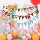 thumbnail image 2 of Xiao Hua Paquete de 2 banderines triangulares amarillos para decoración de fiestas, banderines para Año Nuevo, cumpleaños, guardería, aula, aniversario, graduación, 12 unidades, 10 pies, 2 of 3