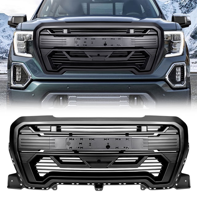 AMERICAN MODIFIED Grille avec Base Emblème, 2019-2021 GMC Sierra 1500, Noir Mat