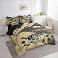thumbnail image 3 of Manfei New Orleans Bedding Comforter Set 7pcs,Football City Full Bedding Set,Yellow Helmet Fitted Sheet Flat Sheet,Super Cozy Room Decor Reversible, 3 of 7