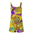 thumbnail image 5 of Womens Rompers Jumpsuits Summer Sleeveless Adjustable Knot Straps Shorts Butterfly Floral Print Overall Stretchy Jumpers with Pockets, 5 of 5