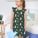 thumbnail image 4 of Fotbe Green Frogs Vestido de Dormir para Niñas de 3 a 10 Años, Mangas Cortas, Estilo Princesa, Pijama Camisón con Mangas Voladas-Small, 4 of 6