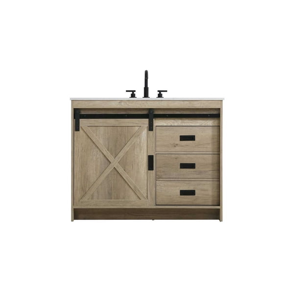 Elegant Kitchen and Bath Austin 42 inch Single Bathroom Vanity in Natural Oak