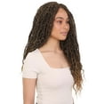 thumbnail image 3 of LUXLUXE Minia Curly Braided Lace Wig for Women, Long Hand-Tied, Black to Honey Blonde, 3 of 10