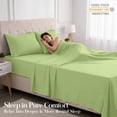 thumbnail image 6 of Lux Decor&nbsp;Twin&nbsp;Bed Sheets - 4 Piece Ultra-Soft Microfiber&nbsp;Sheets Set, Deep Pocket Fitted Sheet, Flat Sheet & 2 Pillowcases, Breathable Hotel Luxury, OEKO-TEX Certified, Green, 6 of 10
