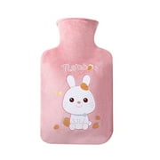 Summer Clearance Cafuvv Winter Water Injection Hot Water Bottle Hot Compress Belly Warm Water Bag Flannel Cover Cartoon Plush Warm Handbag