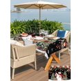 thumbnail image 4 of Outdoor Tablecloth with Umbrella Hole and Zipper, Black Christmas Rectangle Table Cloth 60x84 Inch Waterproof Tablecloth, Snowman Xmas Tree Ball Snowflake Winter Picnic Table Cover for Patio Camping, 4 of 7