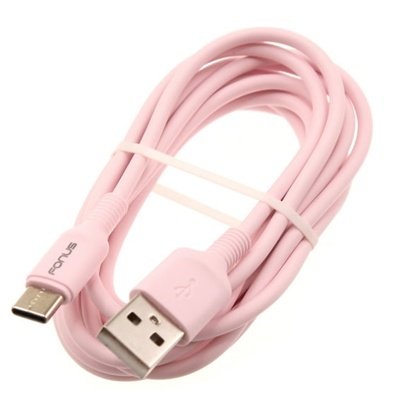 Pink 6ft USB-C Cable for Moto G Stylus (2022) Phone - Charger Cord Power Wire Type-C Fast Charge Sync Compatible With Motorola Moto G Stylus (2022)