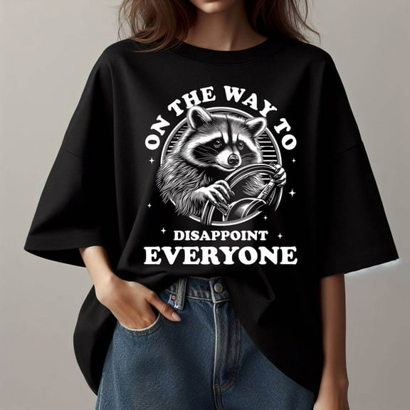 On My Way To Disappoint Raccoon Shirt, Raccoon Shirt, Weird Shirt, Meme Shirt, Funny Animal Shirt, Vintage Shirt, Sarcastic Shirt, Meme Raccoon T-Shirt, Humorous Quotes Tee