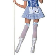 Stockings Thi Hi W/bow Wt/bu White Blue