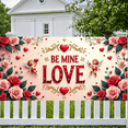 thumbnail image 5 of LUUFILx Be Mine Love Banner Valentines Day Decorations Romantic Backdrop Party Supplies Heart Design Photography Props Background, 5 of 8