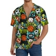 thumbnail image 3 of Sigee Balls Print Men's Shirts Casual Button Down Short Sleeve Summer Beach Shirt Hawaiian Vacation Shirts Tee Shirt-XX-Large, 3 of 7