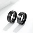 thumbnail image 3 of 8MM Silver Black Tungsten Ring Men's Engagement Party Polished / Brushed Sz 7-12, 3 of 7