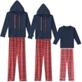 thumbnail image 1 of Conjunto de pijamas familiares de Navidad con capucha y mangas largas Inspire Chic, con pantalones de cuadros, 3XL, azul [Niños y Niñas], 1 of 5