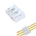 thumbnail image 1 of FSLiving CH3 Spring Wire Connectors Quick Cable Connector Press Type Terminal Barrier Block 3 Pin Push Quick Wire Cable Connector White Wiring Terminal 500pcs, 1 of 5