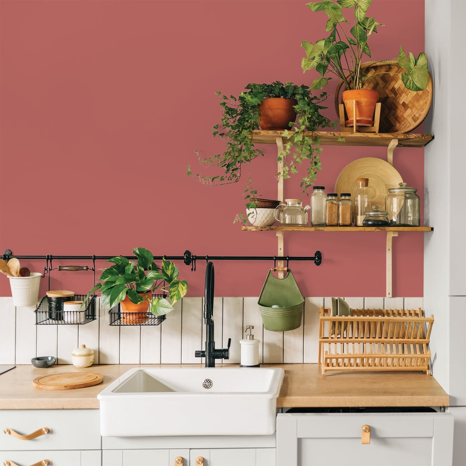 Glidden Glidden Kitchen Bath and Laundry Sienna Red / Red, Eggshell Interior Paint with Primer, 1 Gallon