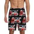 thumbnail image 2 of Daiia Fire and Rescue Truck Mens Woven Stretch Pajama Short,Short Pajama Pants-Medium, 2 of 9