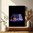 thumbnail image 6 of UXIEQU Neon Cats Gaming Canvas Wall Art 15.75x11.81 Inches, 6 of 8