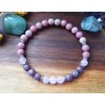 thumbnail image 2 of Natural Lepidolite, Rhodochrosite, Rhodonite & Rose Quartz 8mm Round Shape Smooth Cut Beads Stretchable Bracelet for Men & Women., 2 of 2