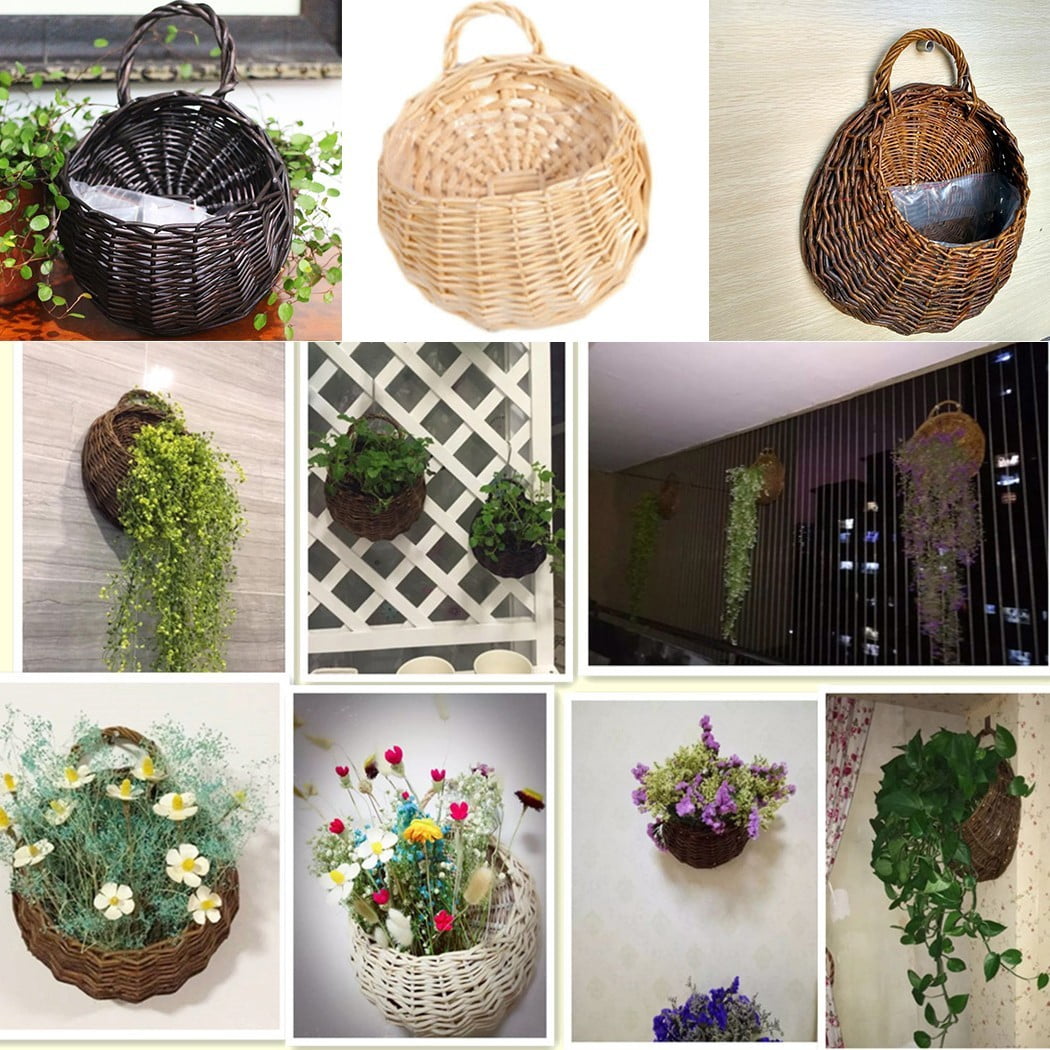 Wall Hanging Flowers Basket Bird Nest Wicker Gardening Home Coffee Wedding T0S5 Wall Hanging Flowers Basket Bird Nest Wicker Gardening Home Coffee Wedding T0S5