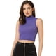 thumbnail image 1 of Disfraz de navidad Camiseta sin mangas con cuello alto y purpurina para mujer Allegra K Púrpura M, 1 of 6