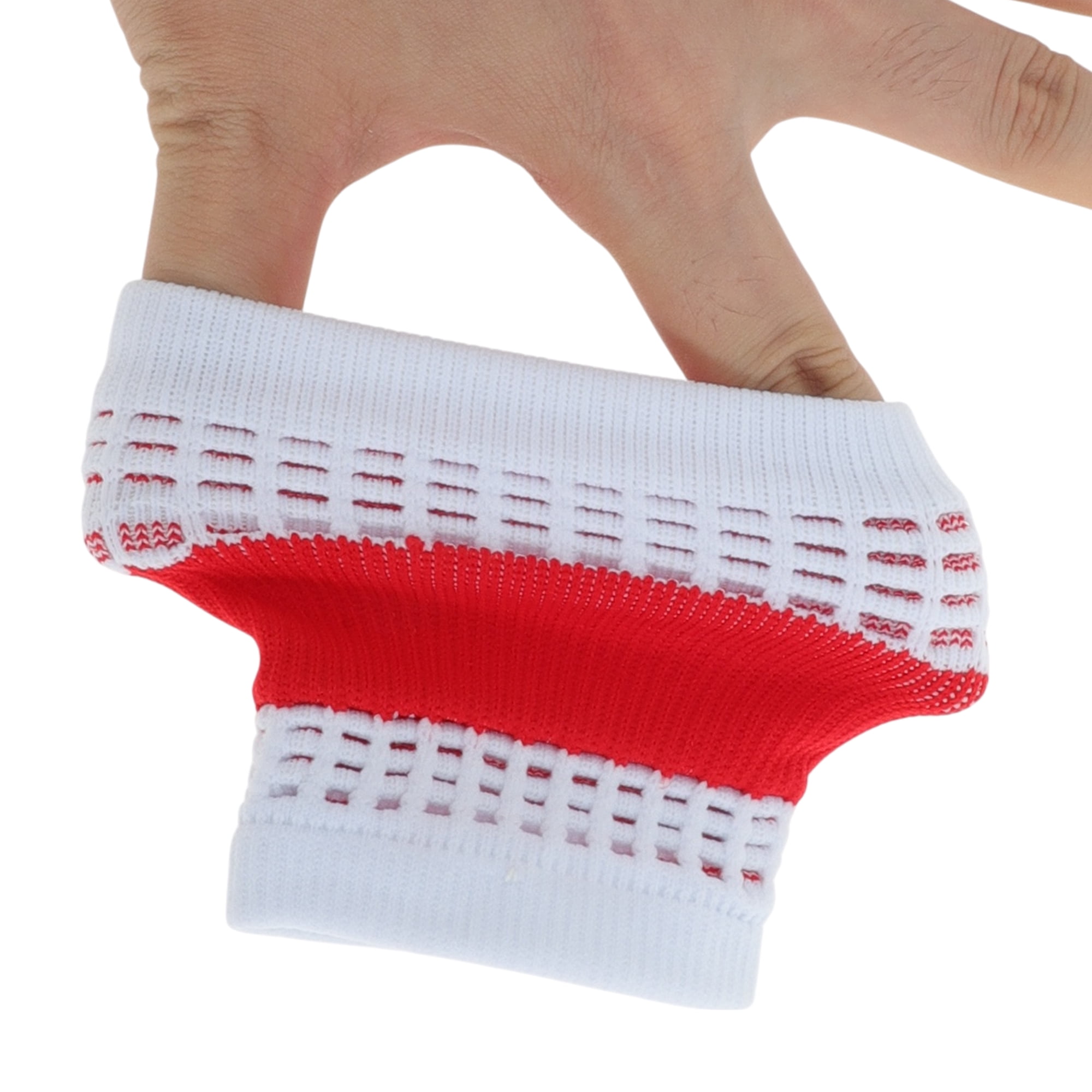 Unique Bargains Durable Perspiration Wicking Wrist Sweatbands 1 Pc White Red
