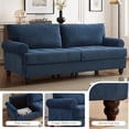 thumbnail image 5 of Me'on 81" Rolled Arm Sofa Couch with Storage, Mid Century Modern Decor Upholstered Couches for Living Room, Button Tufted Loveseat for Bedroom, Blue, 5 of 9