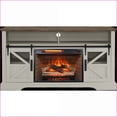 thumbnail image 6 of Electric Fireplace Entertainment Center, 60 Inch Farmhouse Style with Door Sensor, Jasmine White | Electric, 6 of 16