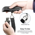 thumbnail image 6 of Travel Inspira Digital Luggage Scale 110LB / 50KG – Portable Hanging Suitcase Scale with Backlit LCD, Overweight Alert, Tare & auto-off, Battery Included, Black, 6 of 10