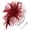 crimson, variant on Elegant Faux Feather Mesh Fascinator Hat with Flower Embellishments.(crimson)