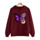 thumbnail image 2 of Sudadera estampada con capucha Gibobby para mujer informal Manga larga （Vino， S), 2 of 4