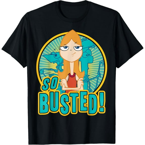 Phineas And Ferb T-shirt So Busted Poster T-Shirt Cotton Short Sleeve Crew Neck Soft T-shirt