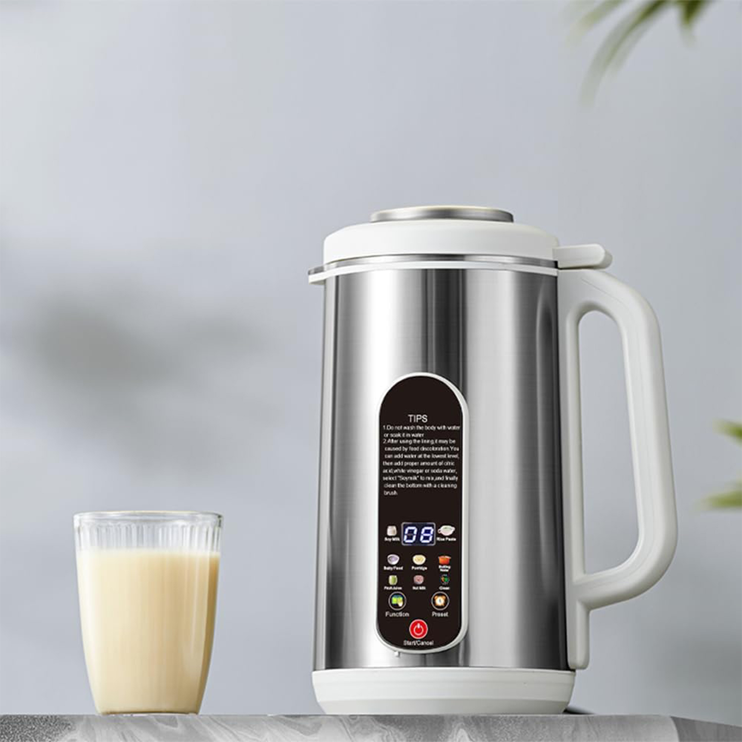 Sulypo Nut Milk Maker Stainless Steel,40oz Juicer Pitcher,Plant-base Milk Machine Homemade Drink 12 Hrs Timer self-clean LED Display