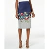 Eci Printed Midi Pencil Skirt Navy/Multi S