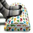 thumbnail image 3 of Cars Foot Rest, Vivid Colored Silhouettes of Transportation Vehicles Bus Taxi Automobile Pattern, Non-Slip Backing Adjustable Ergonomic Memory Foam Leg Support for Office, Multicolor, by Ambesonne, 3 of 5