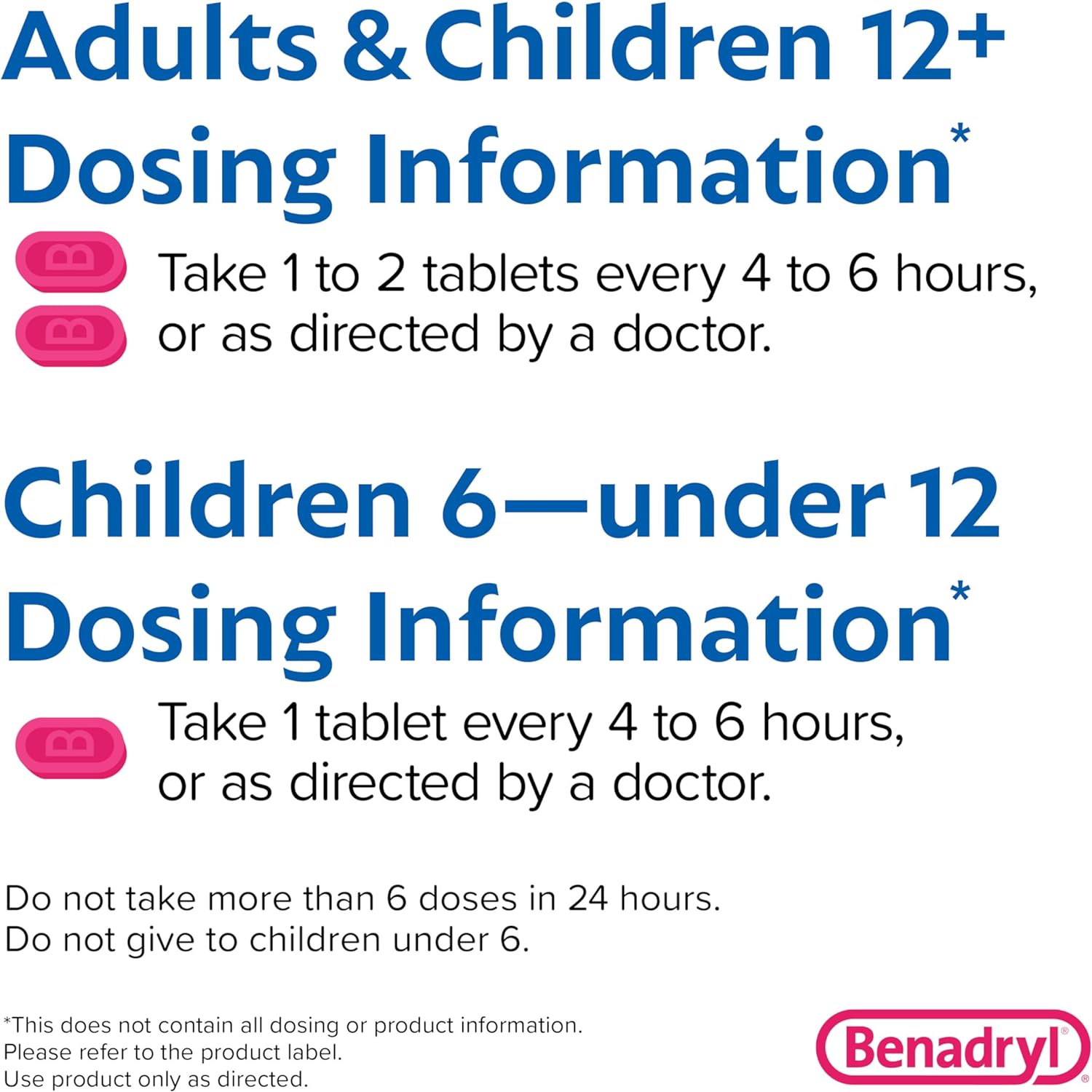 Benadryl Allergy Ultratabs Diphenhydramine HCl 25 mg Antihistamine Tablets, 100 Count - image 7 of 8